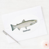 Stahlkopf (Regenbogenforelle) Ovaler Aufkleber (Umschlag)