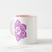 Stahllotos-Blume OM entwerfen - Lila Zweifarbige Tasse (Vorderseite Links)