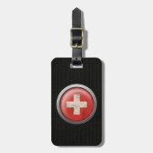 Stahlmaschen-Schweizer Flaggen-Disc-Grafik Gepäckanhänger (Vorderseite vertikal)