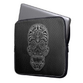 Stahlmaschen-Zuckerschädel Laptopschutzhülle (Vorderseite Links)