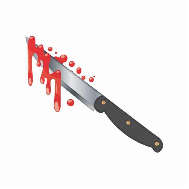 Stahlmesser mit Blut Fotoskulptur Magnet (Vorne)