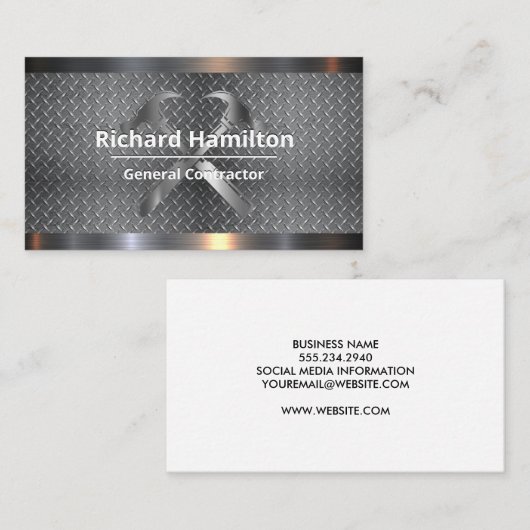 Stahlmetallschneide | Hammers Visitenkarte (Vorne/Hinten)