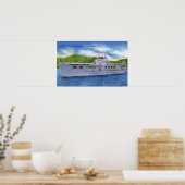 Stahlmotorschiff Ticonabweicha am See Poster (Küche)