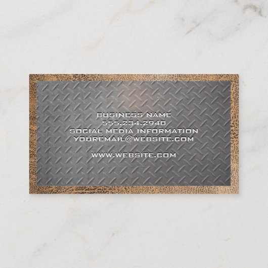 Stahlmuster | Leder Visitenkarte (Rückseite)