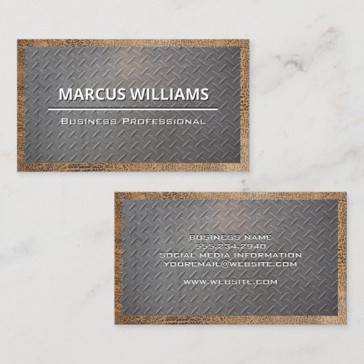 Stahlmuster | Leder Visitenkarte (Vorne/Hinten)