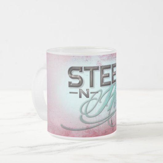 Stahln Heels der mattierten GlasTassen- Mattglastasse (Vorderseite Links)