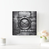 Stahlobjekt Quadratische Wanduhr (Zuhause)