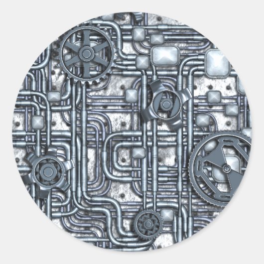 Stahlplatte - Gänge und Rohre - Stahl Runder Aufkleber (Vorderseite)