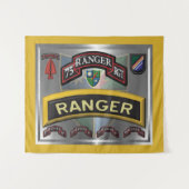 Stahlrahmen 75. Ranger Regiment Wandteppich (Vorderseite (Horizontal))