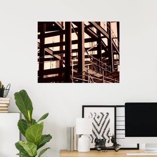 Stahlrahmenkonstruktion Poster (Heimbüro)