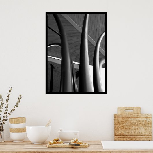 Stahlsäulenplakat (BW) Poster (Küche)