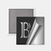 Stahlschalen-Monogramm "B" Magnet (Vorderseite/Rückseite)