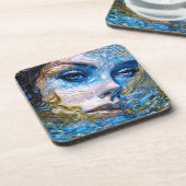 "Stahlschaum" - Frauen im Wasser Getränkeuntersetzer (Linke Seite)