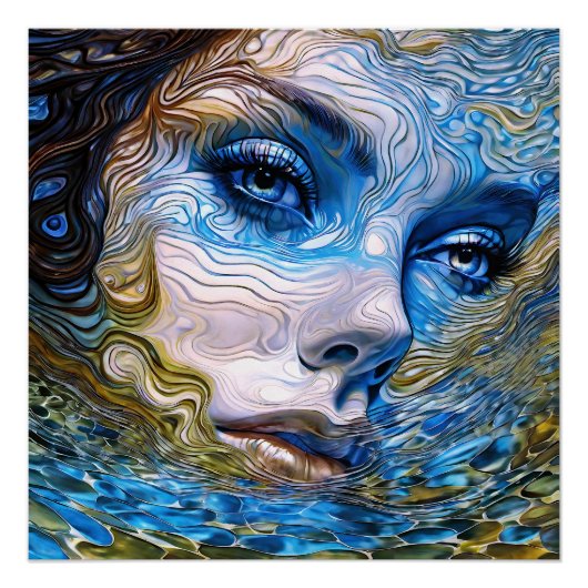 "Stahlschaum" - Frauen im Wasser Poster (Vorderseite)