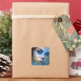 "Stahlschaum" - Frauen im Wasser Quadratischer Aufkleber