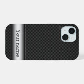 Stahlstrichfaser iPhone 15 Hülle (Rückseite (Horizontal))
