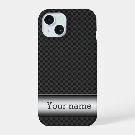Stahlstrichfaser iPhone 15 Hülle (Rückseite)