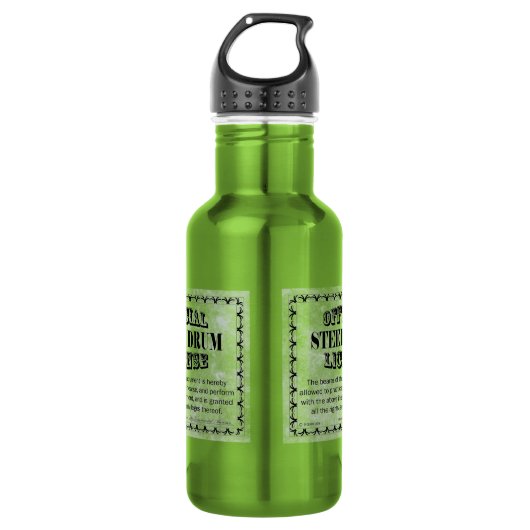 Stahltrommel-Lizenz Edelstahlflasche (Vorderseite)