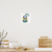 Stahltrommel und Palmen Poster (Küche)