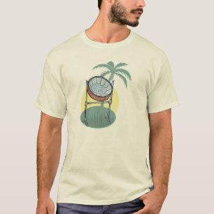 Stahltrommel- und Palmenbaum-Design T-Shirt