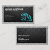 Stahluntergrund | Handschlüssel Visitenkarte (Vorne/Hinten)