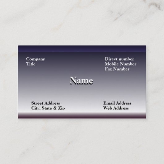 StahlVisitenkarte Visitenkarte (Vorderseite)