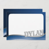 Stahlwelle mit dem Namen Dylan Flat Note Mitteilungskarte (Vorne/Hinten)