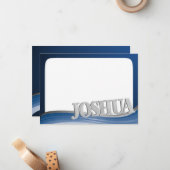 Stahlwelle mit dem Namen Joshua Flat Note Mitteilungskarte (Vorderseite/Rückseite Beispiel)