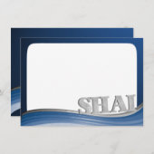 Stahlwelle mit Name Shai Flat Note Mitteilungskarte (Vorne/Hinten)