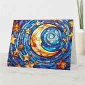 Stain Glas Art Moon und Sterne Karte (Rückseite)