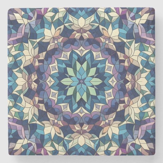 Stain Glass Bloom #2 Steinuntersetzer (Vorderseite)