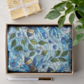 Stain Glass Charming Bees Blue Seidenpapier (Geschenk)
