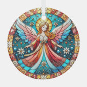 Stain Glass Christmas Angel Ornament Aus Glas (Vorderseite)
