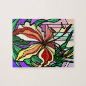 Stain Glass Colorful Liege Blume Puzzle (Horizontal)