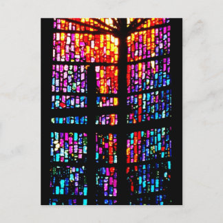 Stain Glass Cross Postkarte