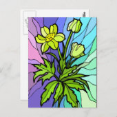 Stain Glass Daisy Post Card Postkarte (Vorne/Hinten)