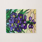 Stain Glass Dendrobium Lila Blume Puzzle (Horizontal)