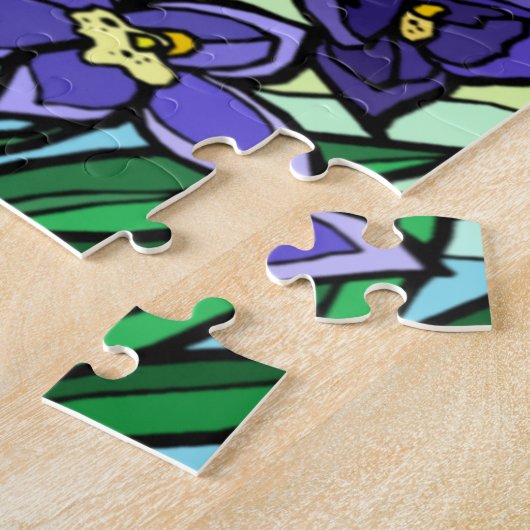 Stain Glass Dendrobium Lila Blume Puzzle (Seite)