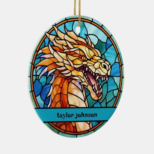 Stain Glass Dragon Keramik Ornament (Rechts)