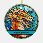 Stain Glass Dragon Keramik Ornament (Vorne)