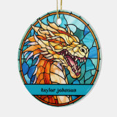 Stain Glass Dragon Keramik Ornament (Links)