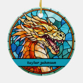 Stain Glass Dragon Keramik Ornament (Hinten)