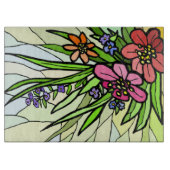 Stain Glass Flower Garden Cutting Board Schneidebrett (Vorderseite)