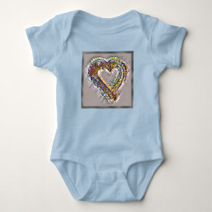 Stain Glass Hearts Baby Bodysuit Baby Strampler