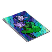 Stain Glass Lila Blume Spiral Notebook Notizblock (Rechte Seite)