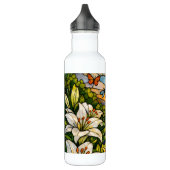Stain Glass Lilies Butterflies Sunshine Edelstahlflasche (Links)