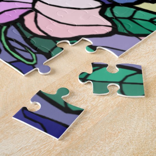 Stain Glass Lily Blume Puzzle (Seite)