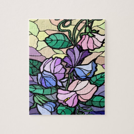 Stain Glass Lily Blume Puzzle (Vertikal)