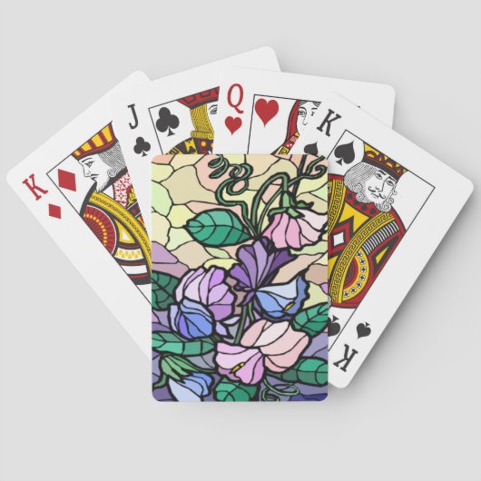 Stain Glass Lily Of The Field Playing Cards Spielkarten (Rückseite)
