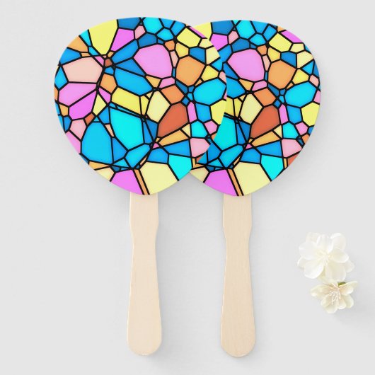 Stain Glass Lite Hand Fan Fächer (Vorne und Hinten)